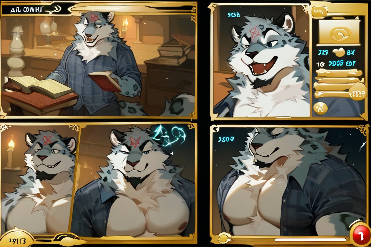 Text Chat, Fluffy Beard, Spellcasting Furry AI Porn