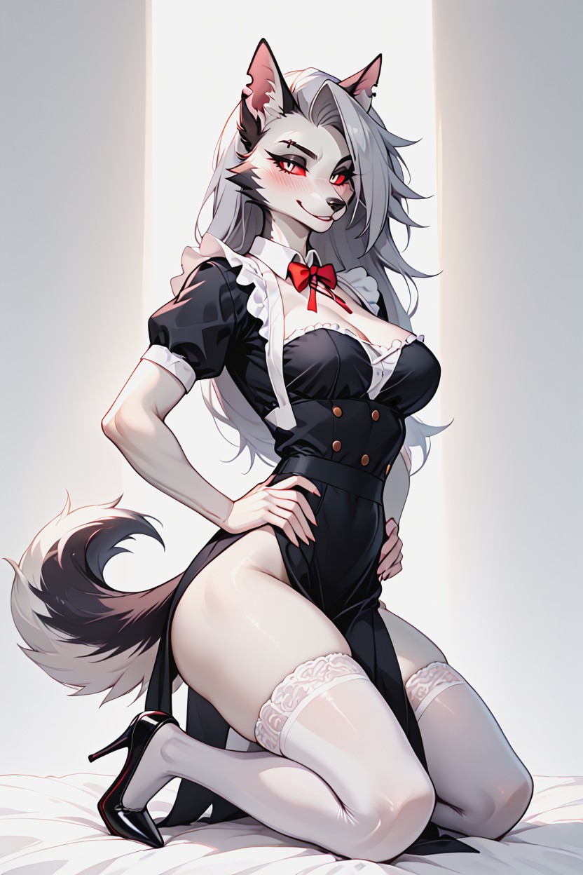Red Eyes, High-heeled Shoes, Medium Ass Furry AI Porn