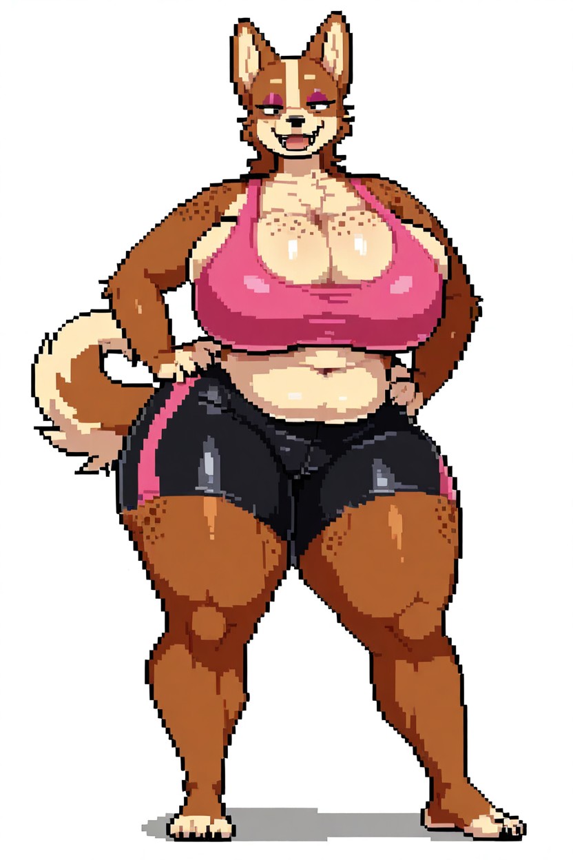 Full Body, Dark Body Freckles, Pawg Furry AI Porn