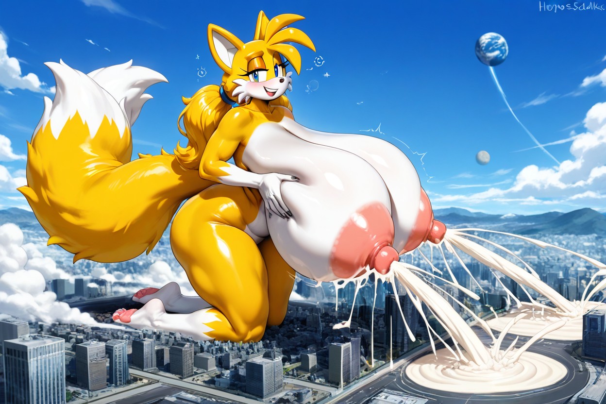 City, Rounded Ass, Enormous Floor Dragging Tits Furry AI Porn