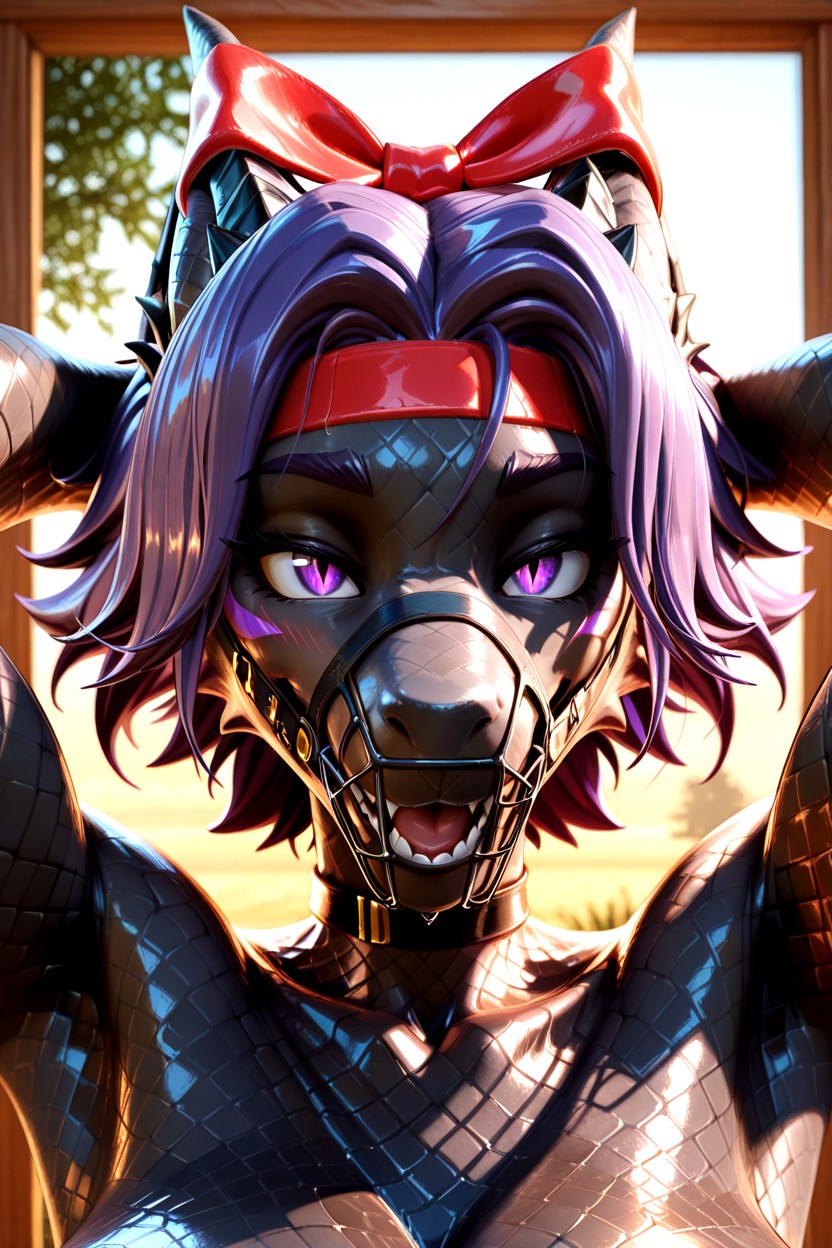 Full Tapped Mouth, Reflective Eyes, Slit Pupils Furry AI Porn