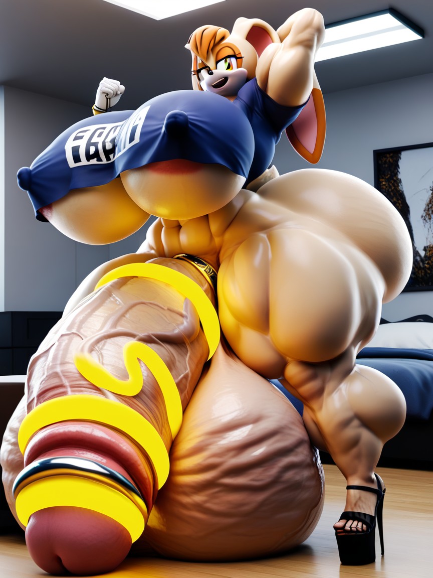 Super Wide Hips, Ass Bigger Than Torso, Bodybuilder Furry AI Porn