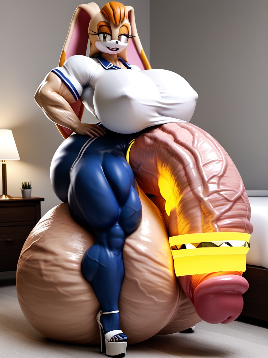 Most Exaggerated Gigantic Oversized Penis, Cock Ring, Crotch Furry AI Porn