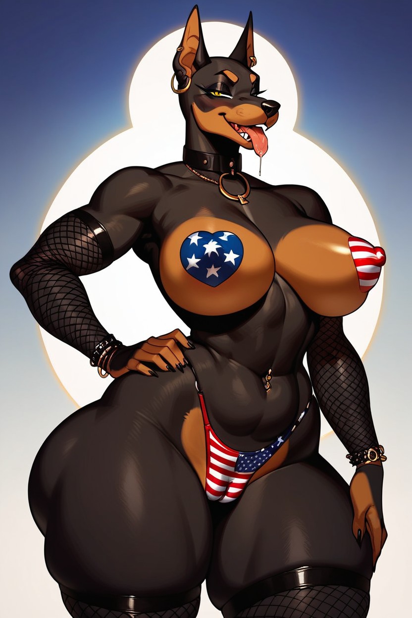 Simple Background, Nipple Bulge, Smug Furry AI Porn