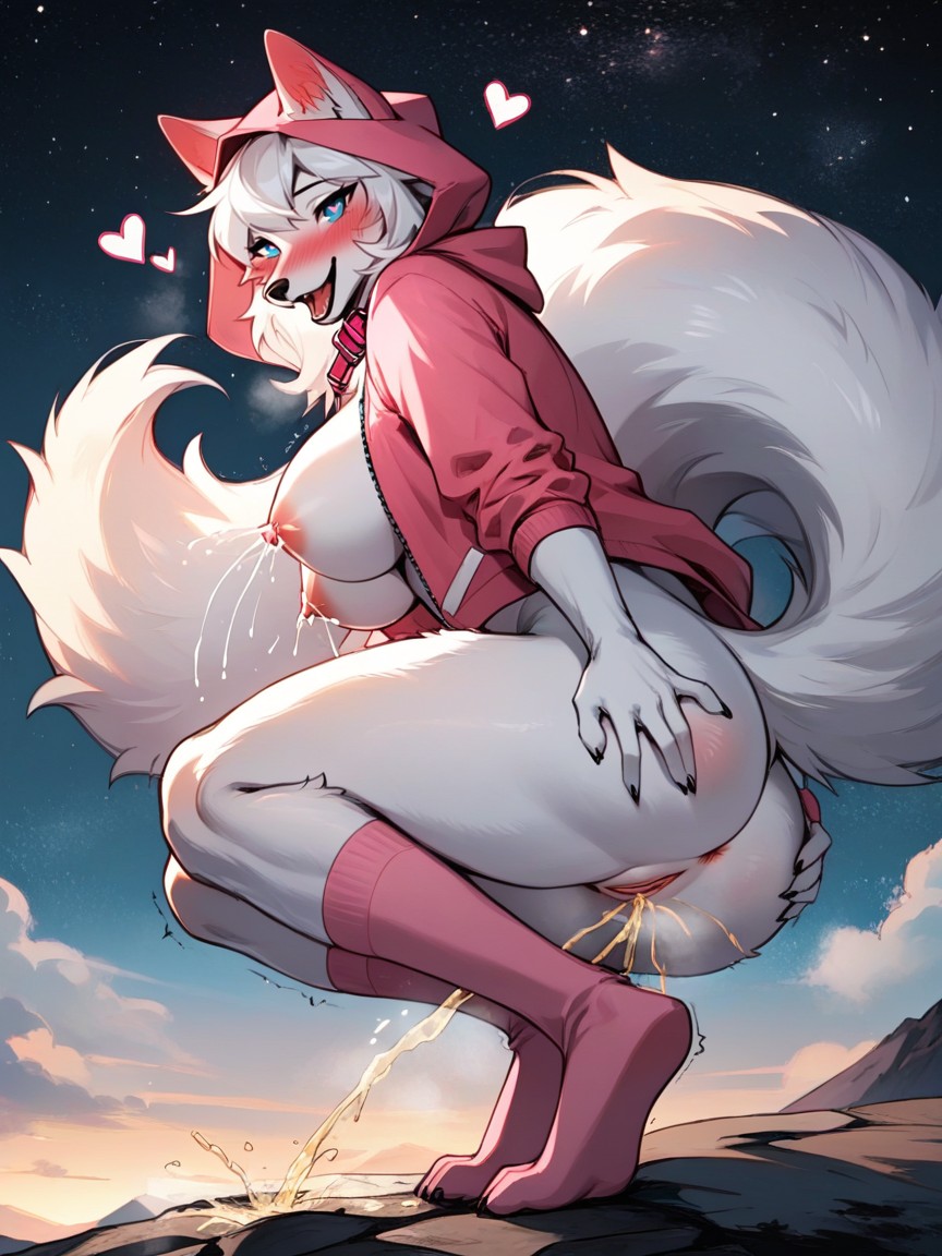 Maigre, Medium Length Hair, Blush Porno IA Furry