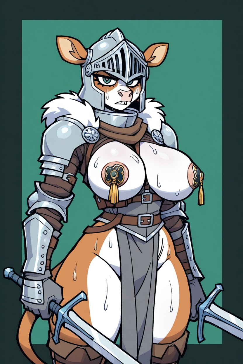 Hair, Holding Weapon, Sword Porno IA Furry