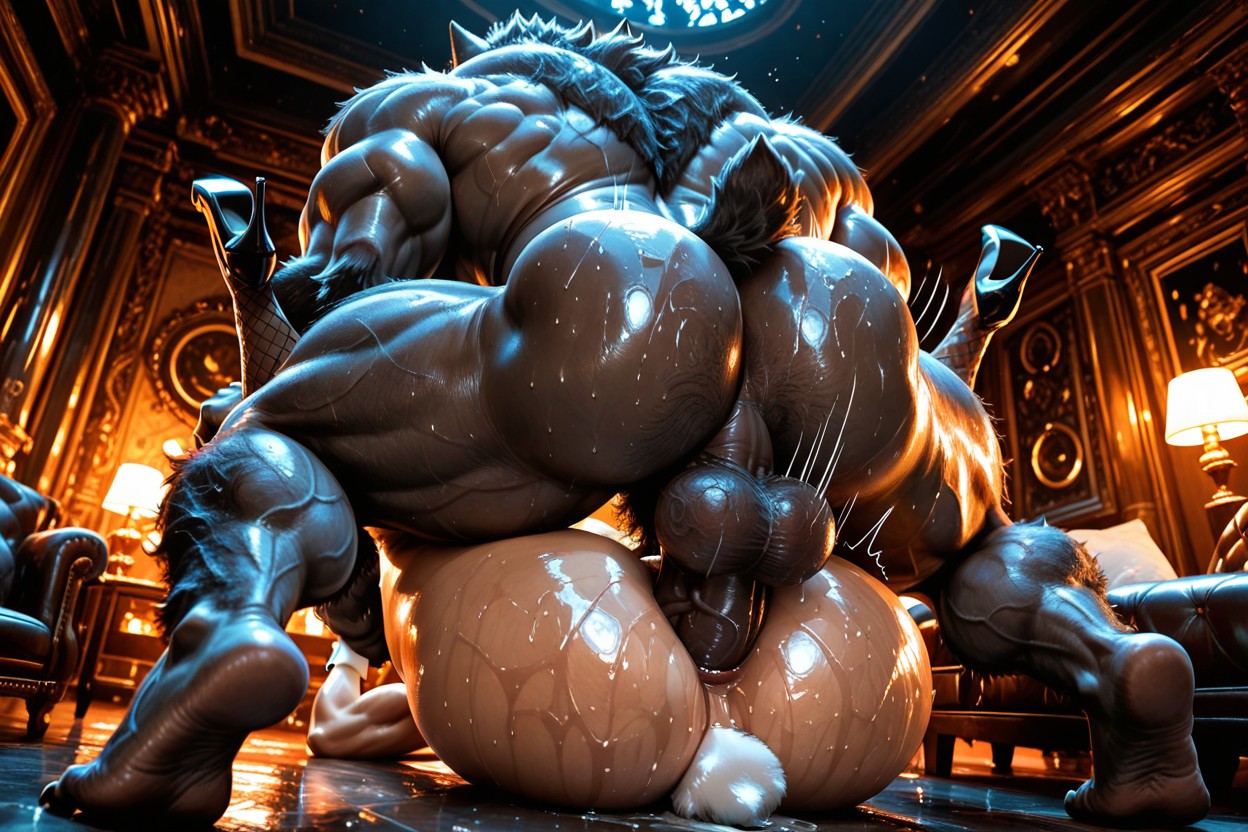 Motion Lines, Hairy Balls, Both Bodies Are Fully Visible AI獸人黃片