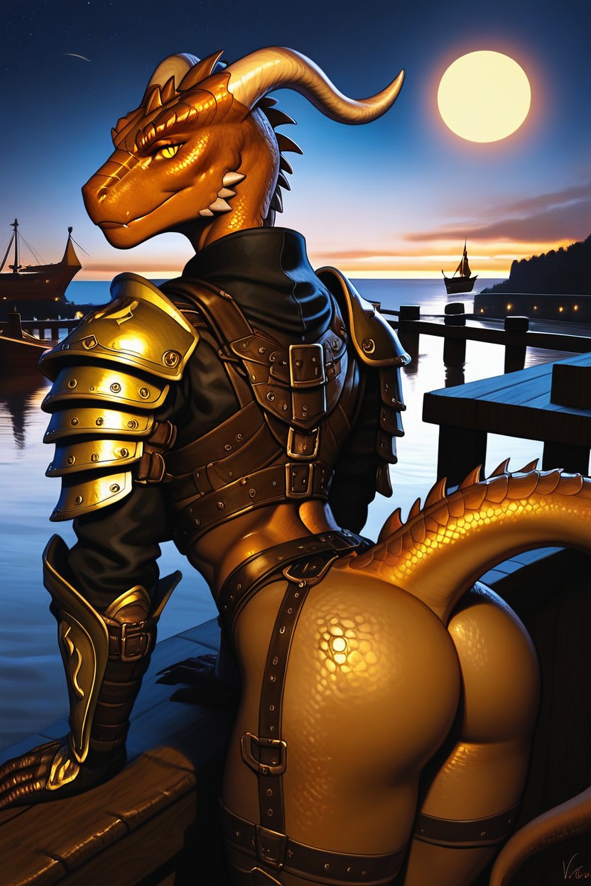 Horns, Reflections On Water, Elder Scrolls Argonian AI兽人黄片