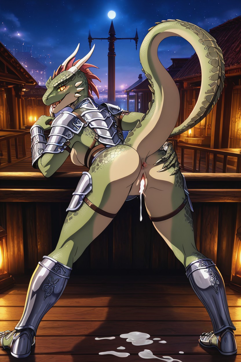 Sandy Beige Underbelly, Digital Painting, Bending Over Furry AI Porn