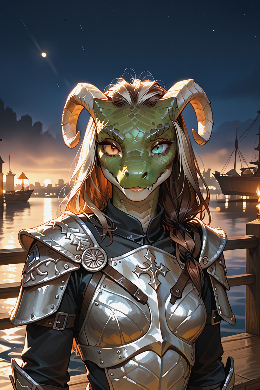 Detailed Character Illustration, Looking Directly At Viewer, Battle-ready Appearance AI獸人黃片