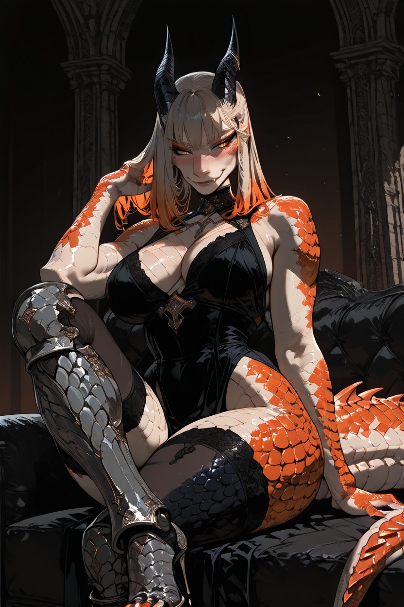 Polished Scales, Long Pronounced Reptilian Muzzle, Moving Porno IA Furry