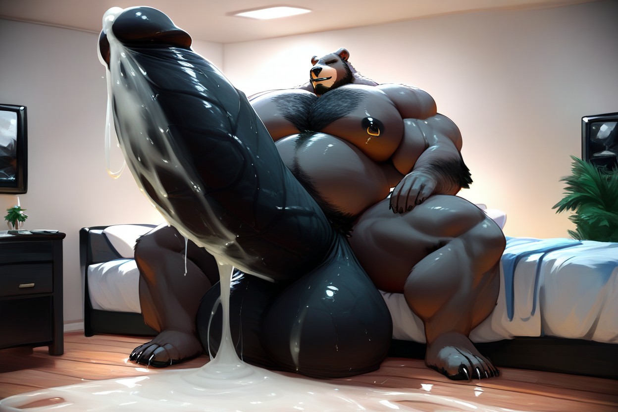 Fat Gut, Extreme Penis Definition, Gigantic Penis Longer Than His Own Body Furry AI Porn