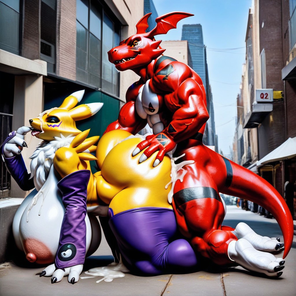 25+, Excessive Cum, Renamon From Digimon Porno IA Furry