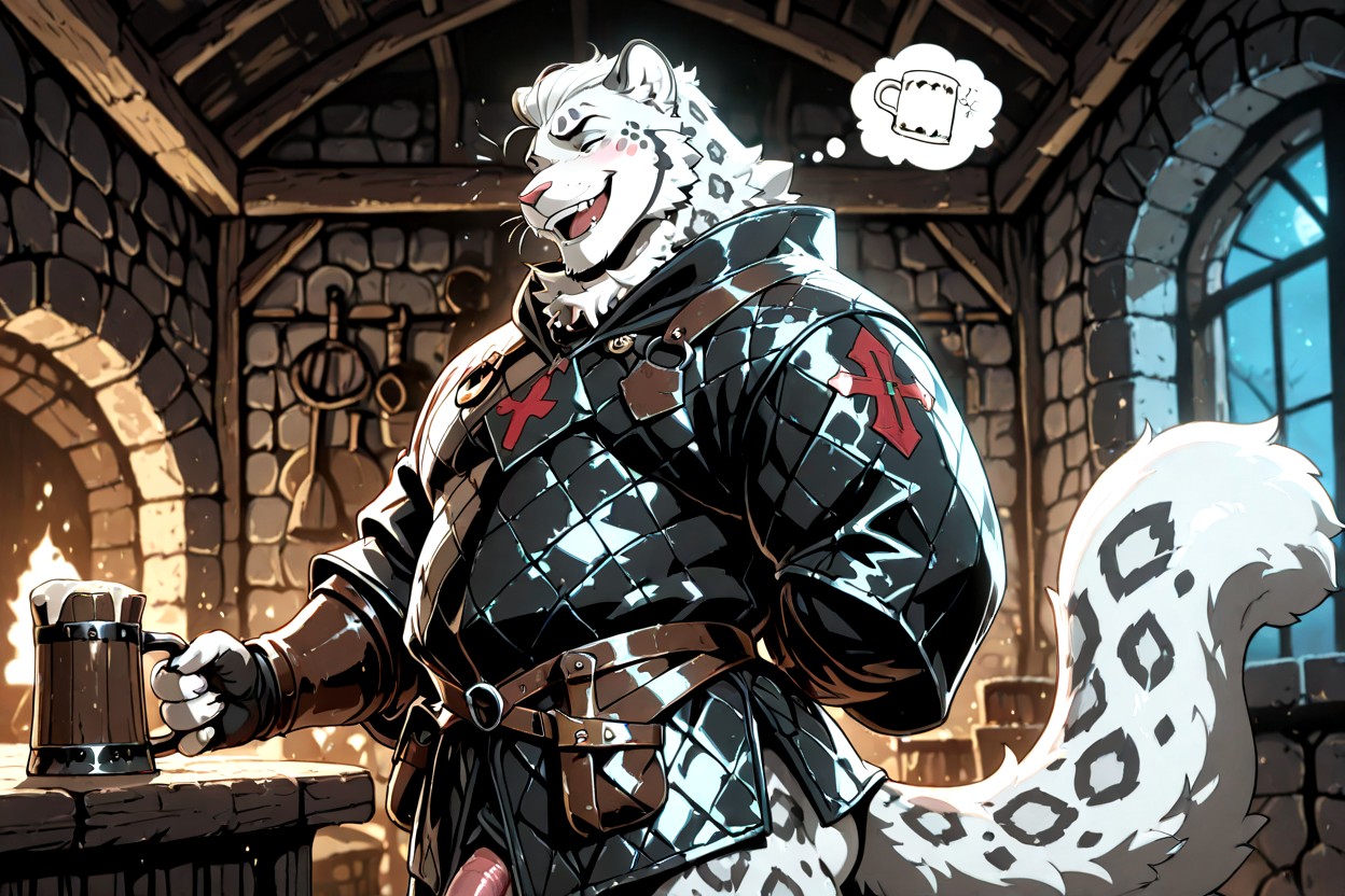 White Snow Leopard, Broad Shoulders, 18+ Furry IA