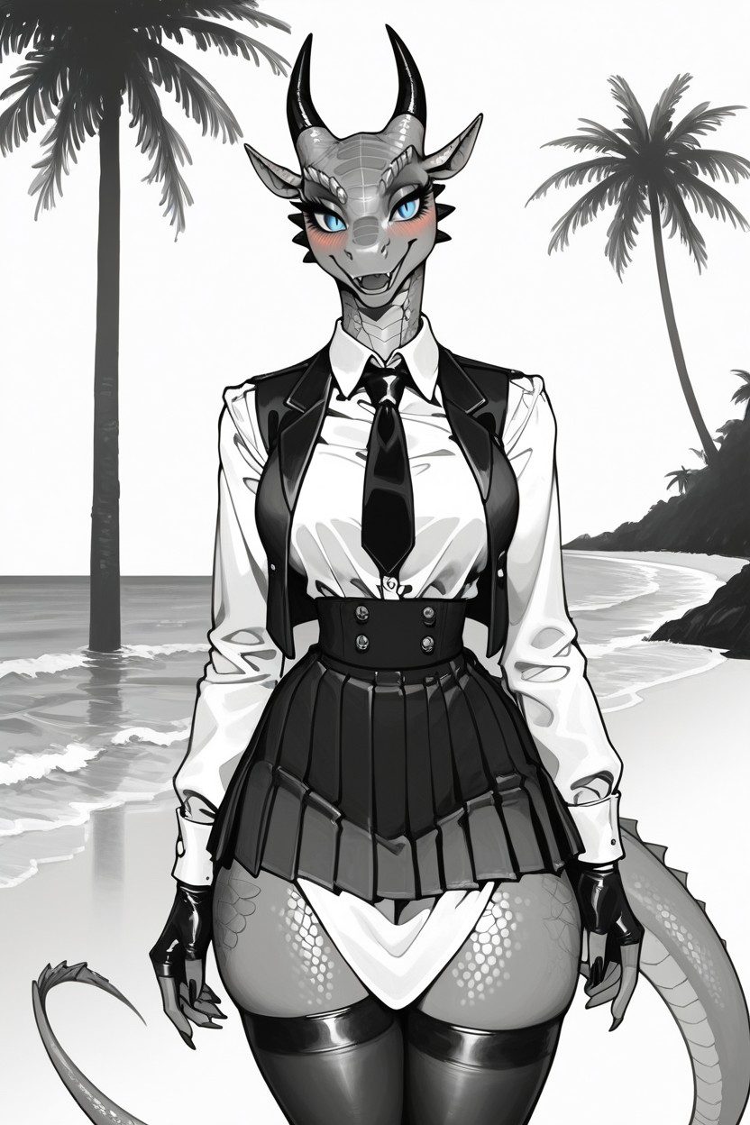 Monochrome Outfit, Sharp Focus, Elegant Posture AI獸人黃片