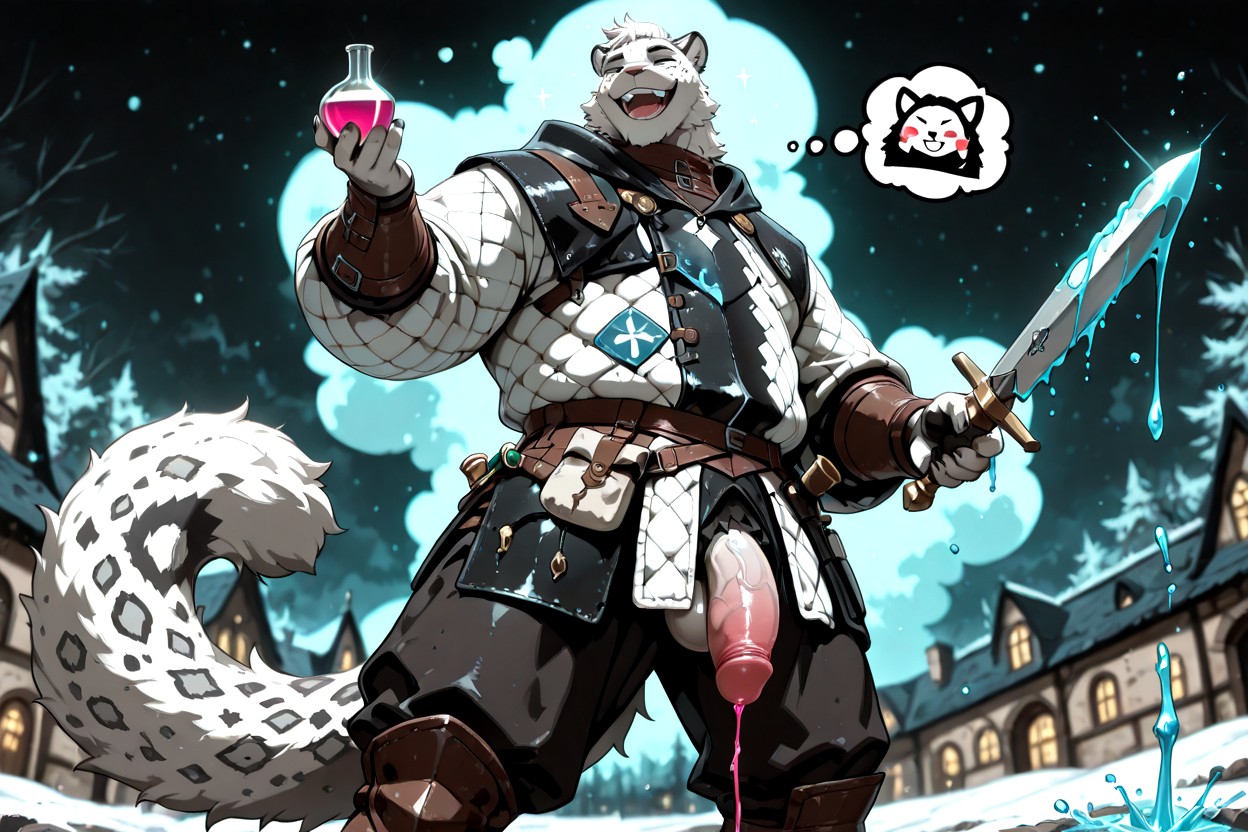 Holding Potion In One Hand, 18+, Night Time Furry AI Porn