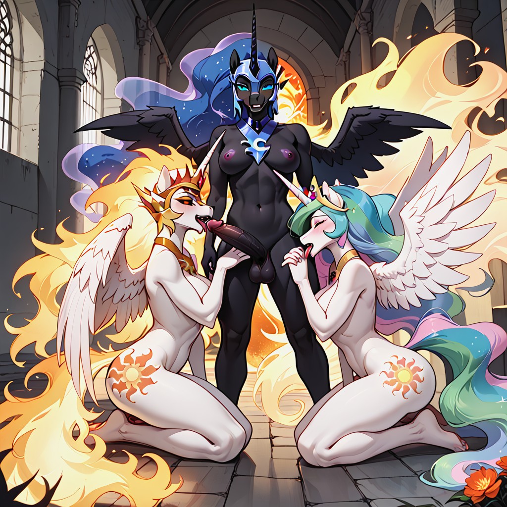 Nightmare Moon Have Black Body And Cosmic Hair And Tail, 正常, 大 AI獸人黃片