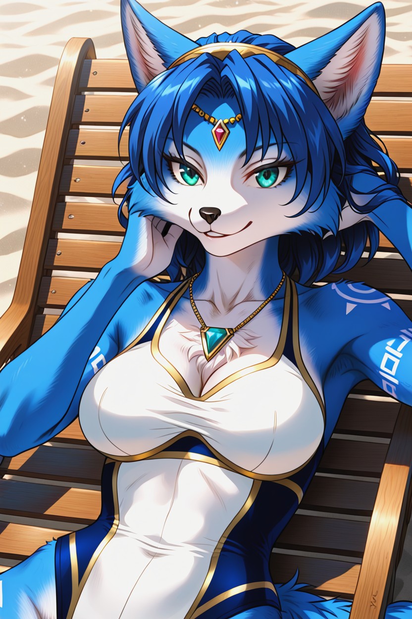Bright Sunlight, Long Eyelashes, Vixen Furry AI Porn