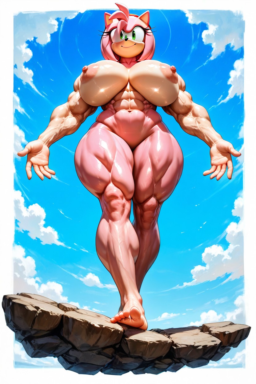 Break Barefoot, Break Gigantic Breasts, Wrinkled Sole Furry AI Porn
