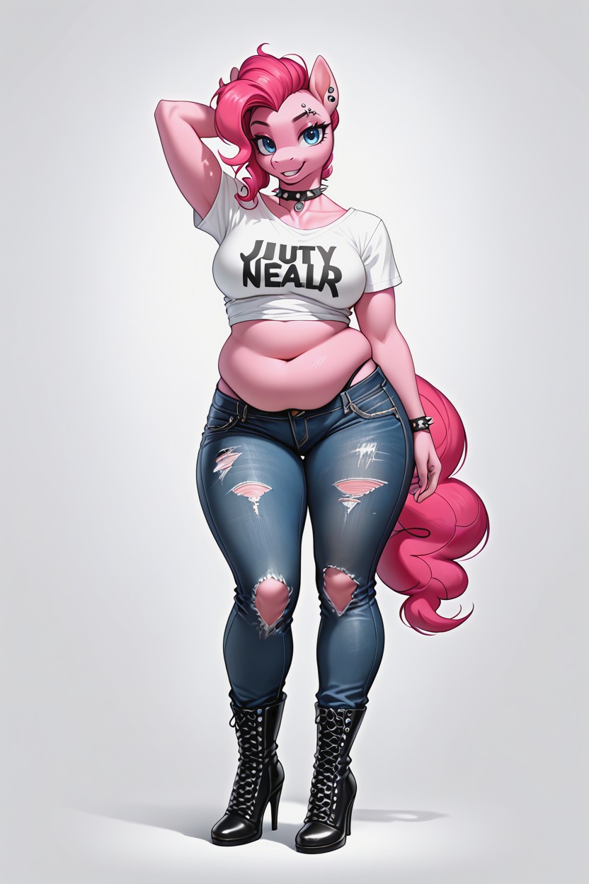 Simple Background, High Heels, Ripped Jeans AI獸人黃片
