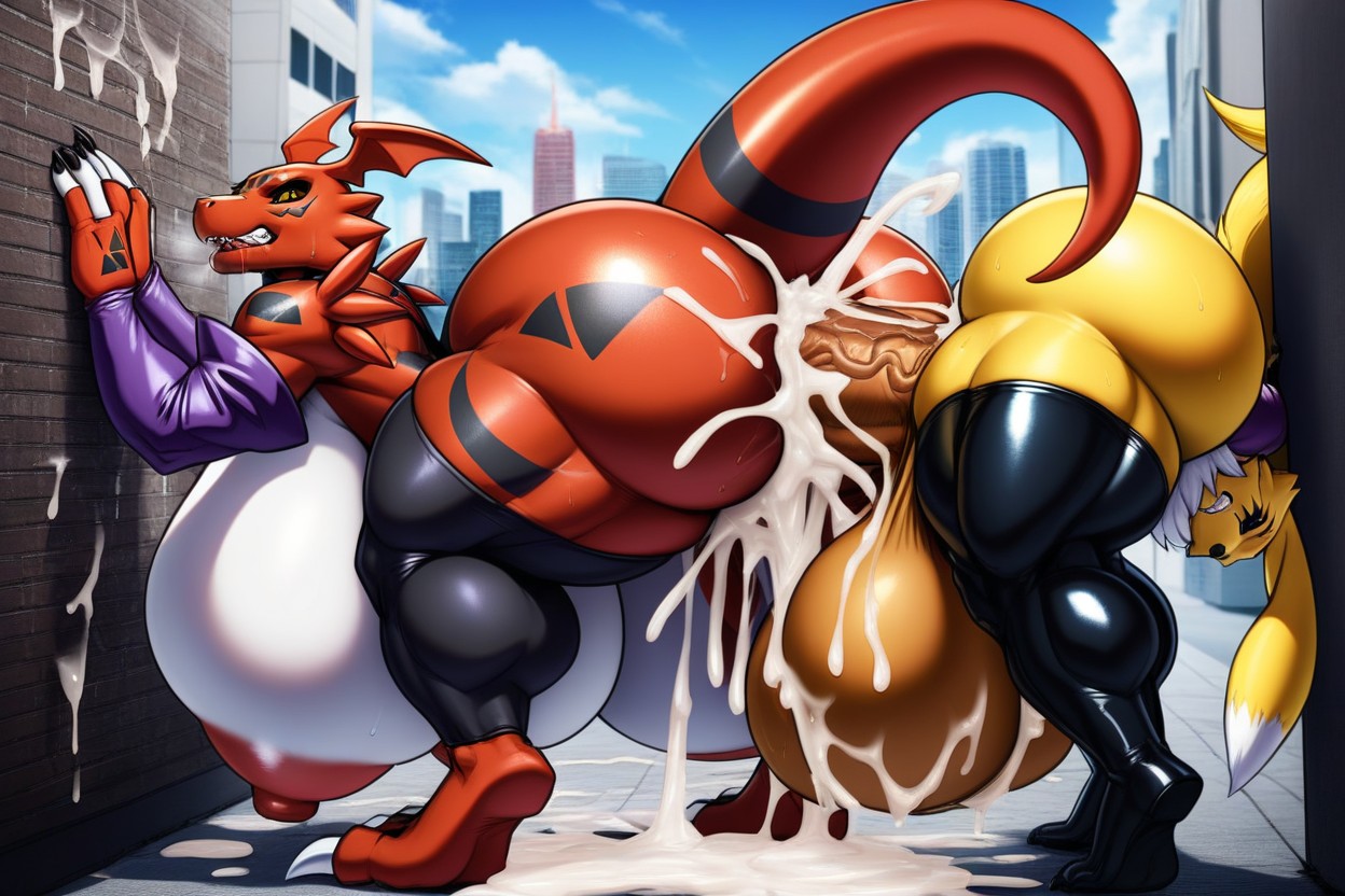25+, City Background, Cum On Building Furry AI Porn