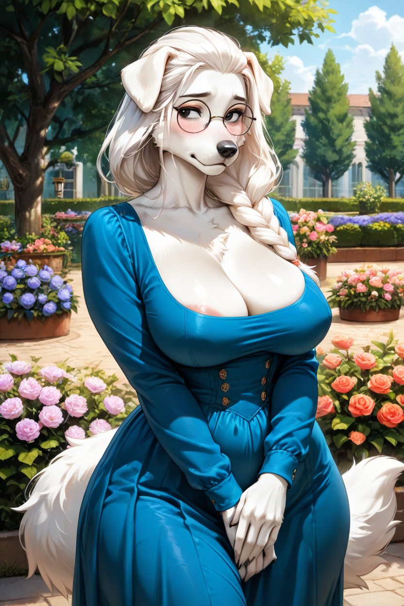 Seins Affaissés Géants, Shy, Slicked Back Hair Porno IA Furry