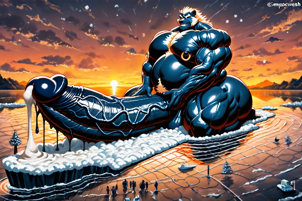Gigantic Penis Longer Than His Own Body, Extreme Hyper Penis, Macro Cock Much Bigger Than Body Furry AI Porn