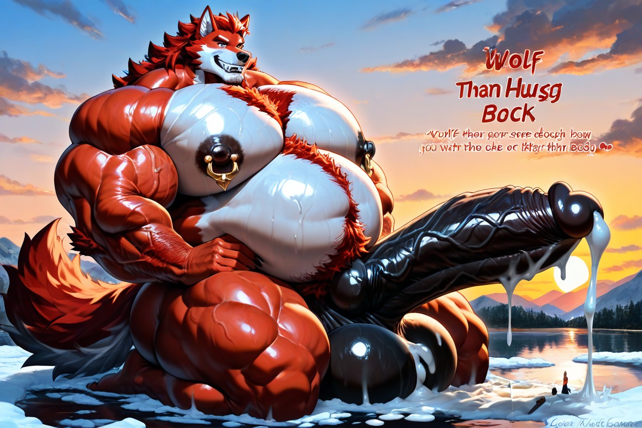Gigantic Macro Cock, Dripping Cum, Penis Focus Porno IA Furry
