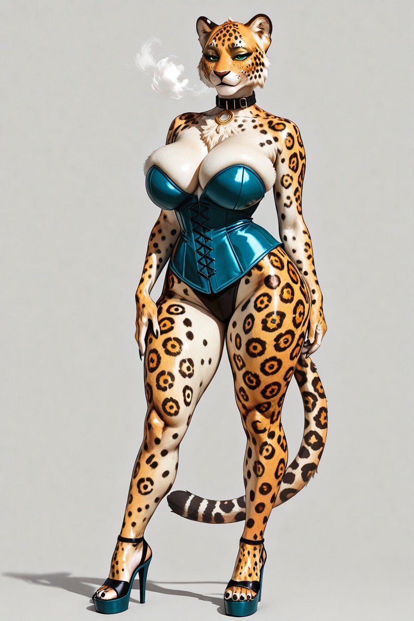 Half Lidded Eyes, フルボディ, Large Breasts ファーリーAIポルノ