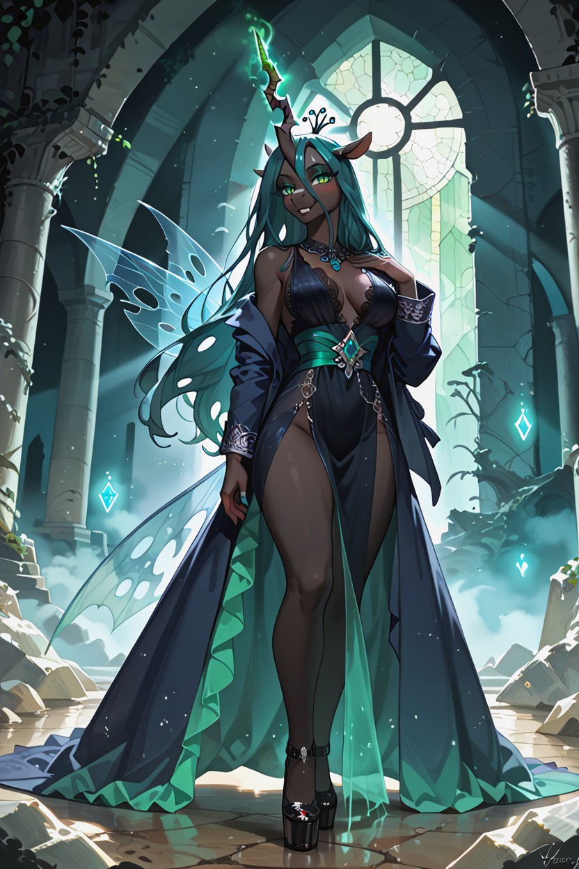 Glowing Emerald Eyes, Ultra Detailed, Both Facing Forward AI獸人黃片