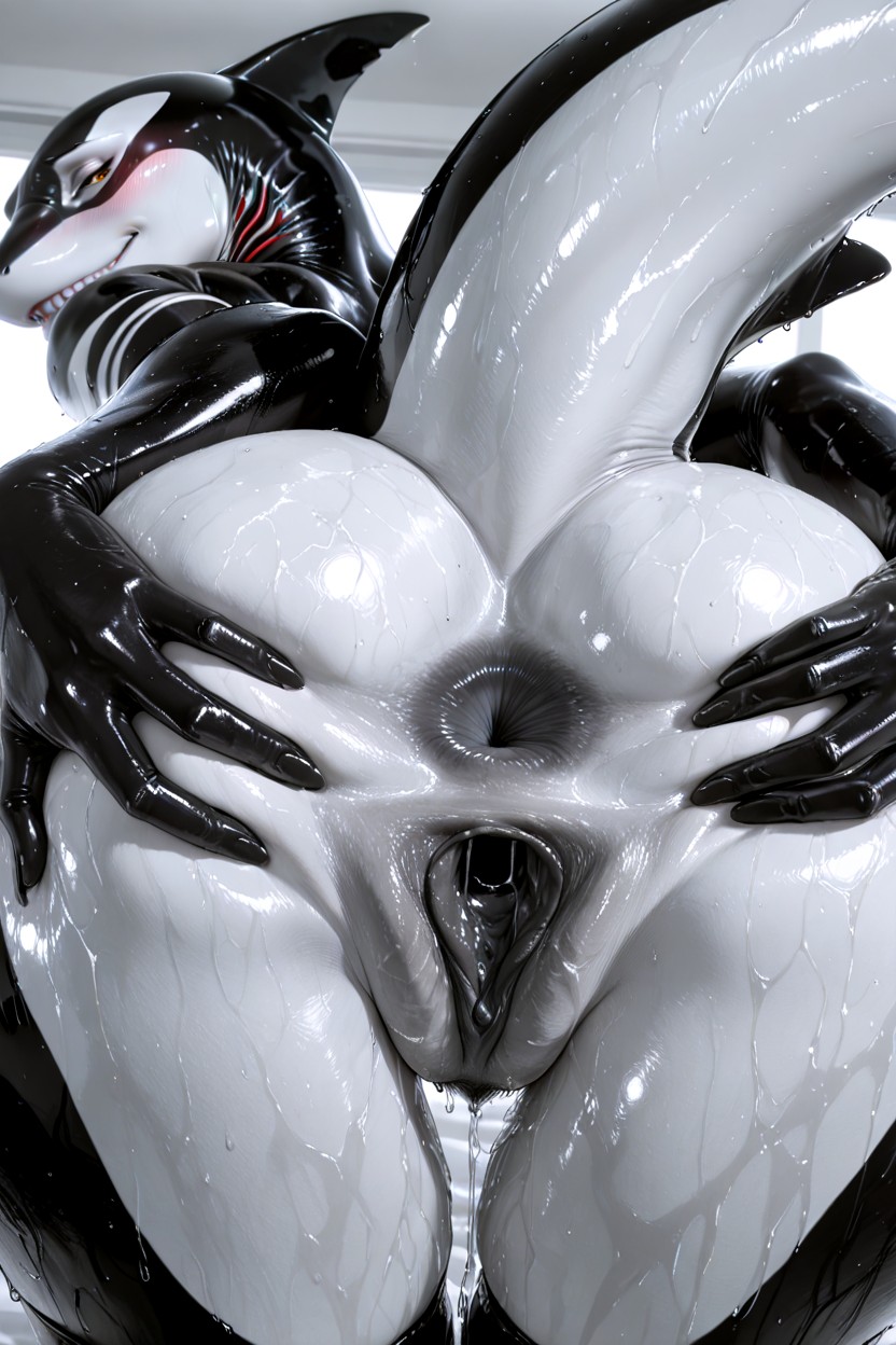 Black Anus, Rear View, Spreading Asshole AI獸人黃片
