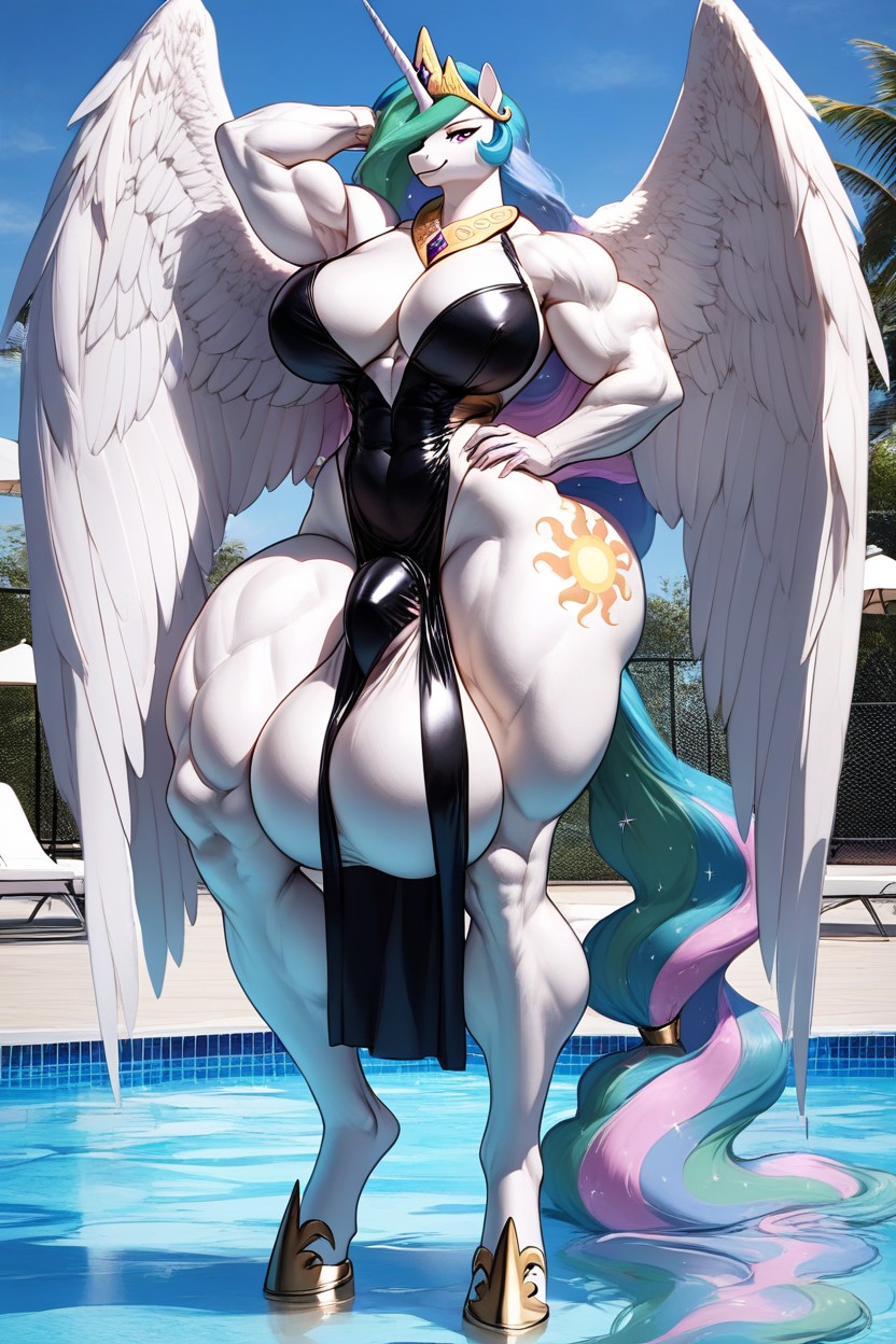 Futanari, Gigantic Balls, Posing Modeling AI獸人黃片