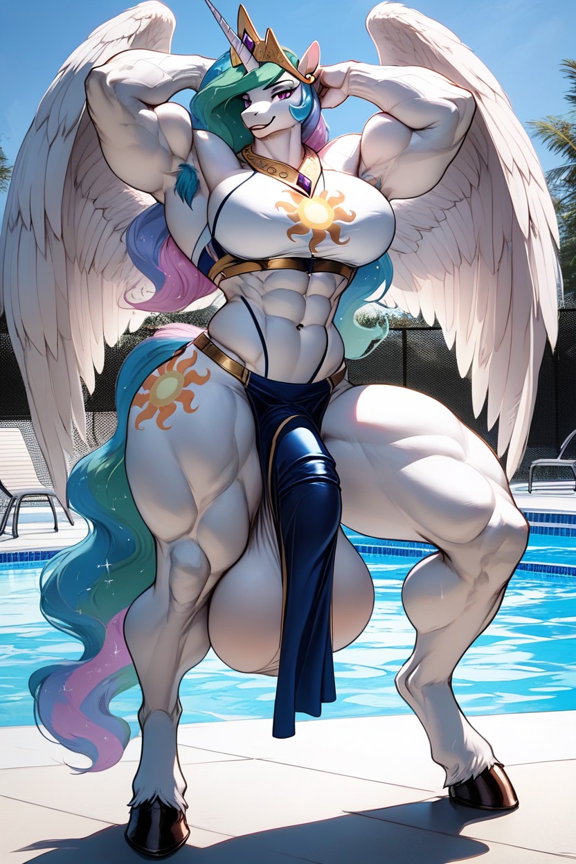 Divine Aura, Futanari, Hands Behind Head AI獸人黃片