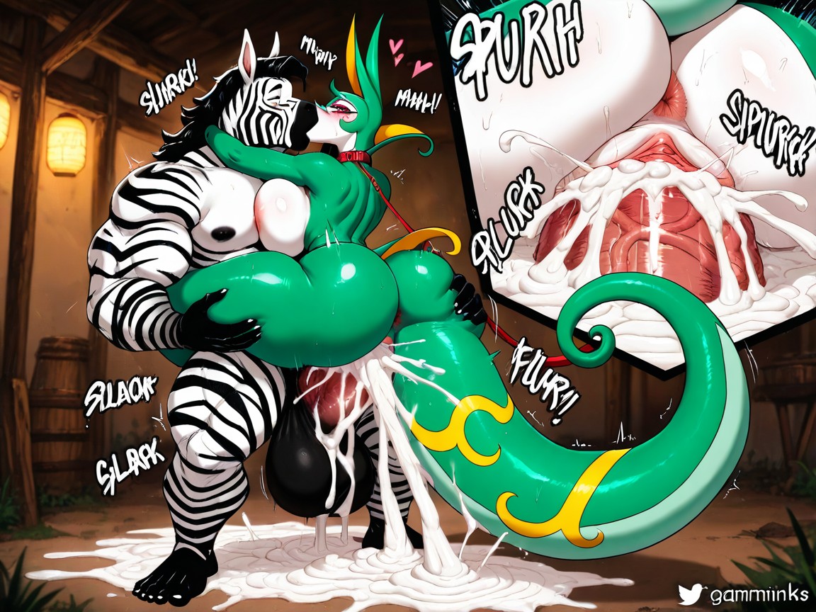 Gamminks Art Style, Breasts Milk, Happy Crying Furry AI Porn