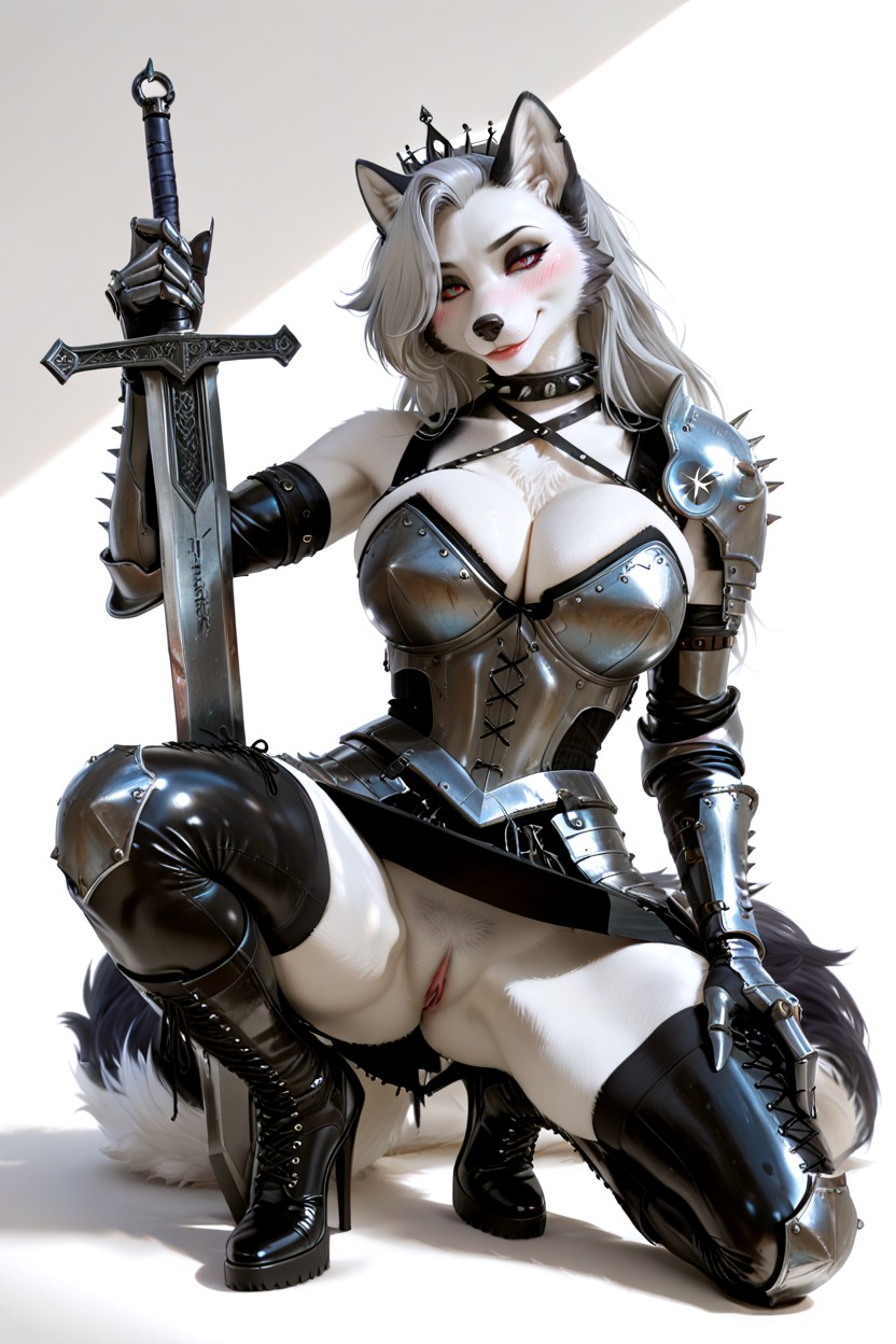 Fluffy Tail, Detailed, Blush Porno IA Furry