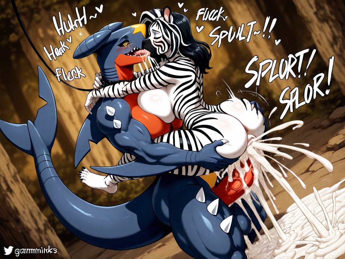 Arms Tied Behind Back, Excessive Cum, Gammainks Artstyle Furry AI Porn