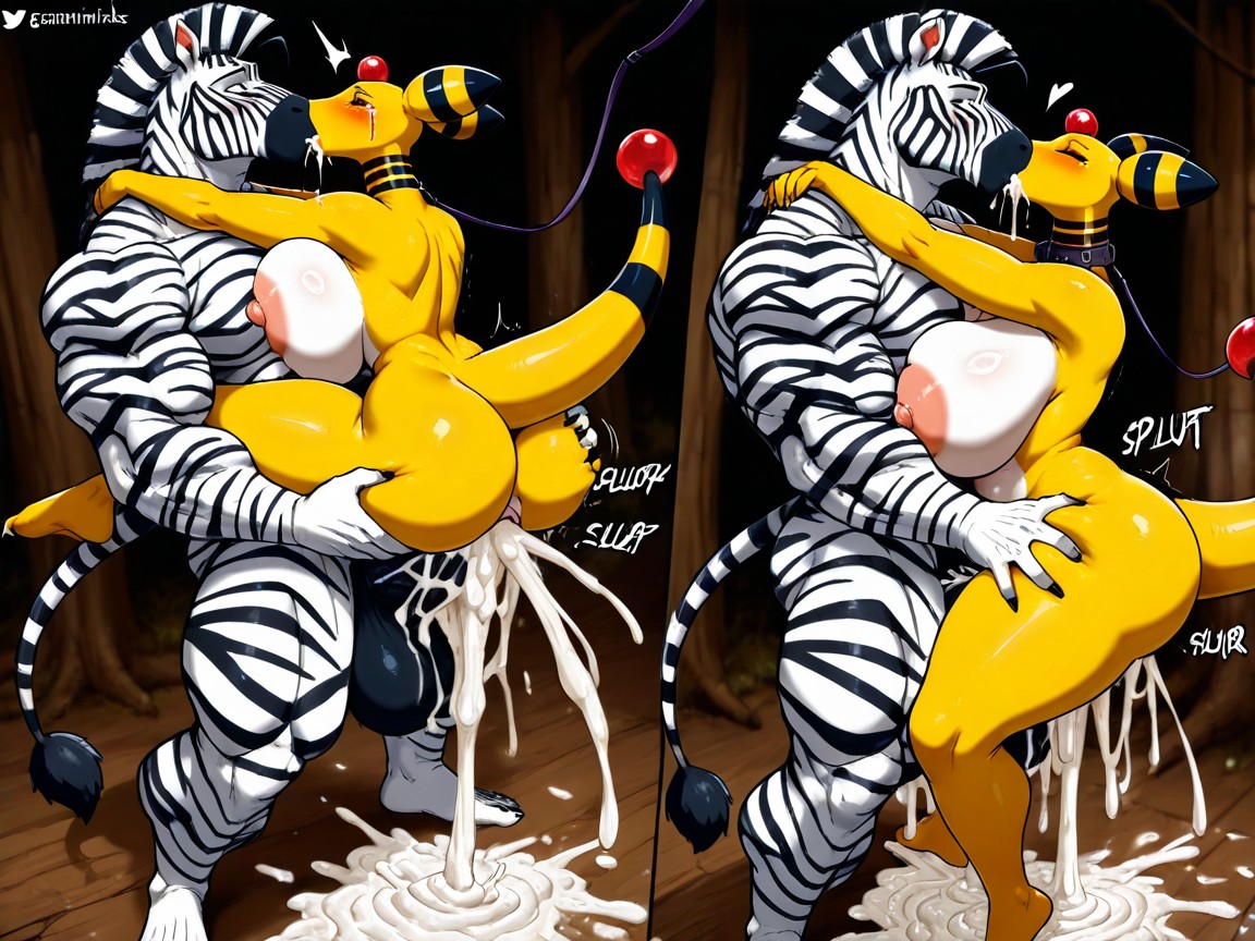Medium Breast, Female Ampharos, Sex Effects Furry AI Porn