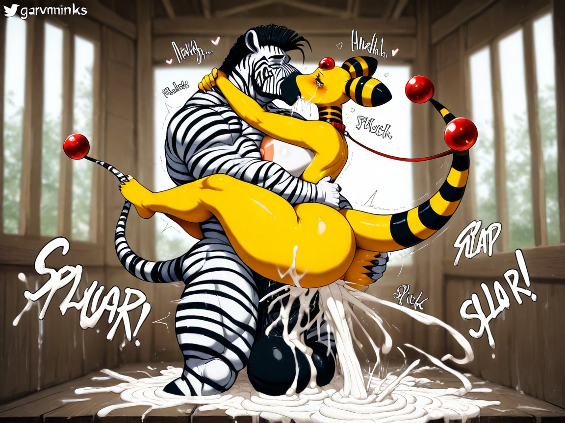 Movement Lines, African Tribal Village Setting, Shocked Furry AI Porn
