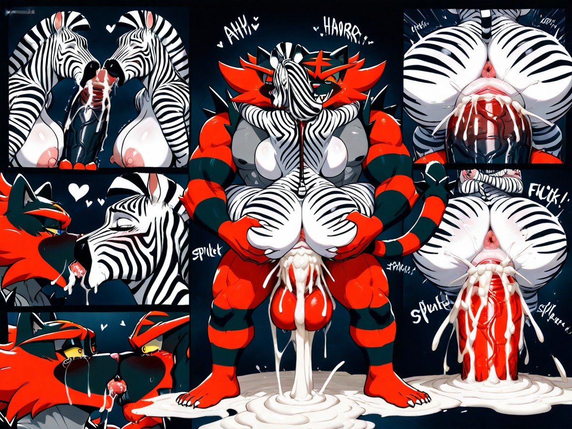 Kiss, Sex Effects, Zebra Furry AI Porn