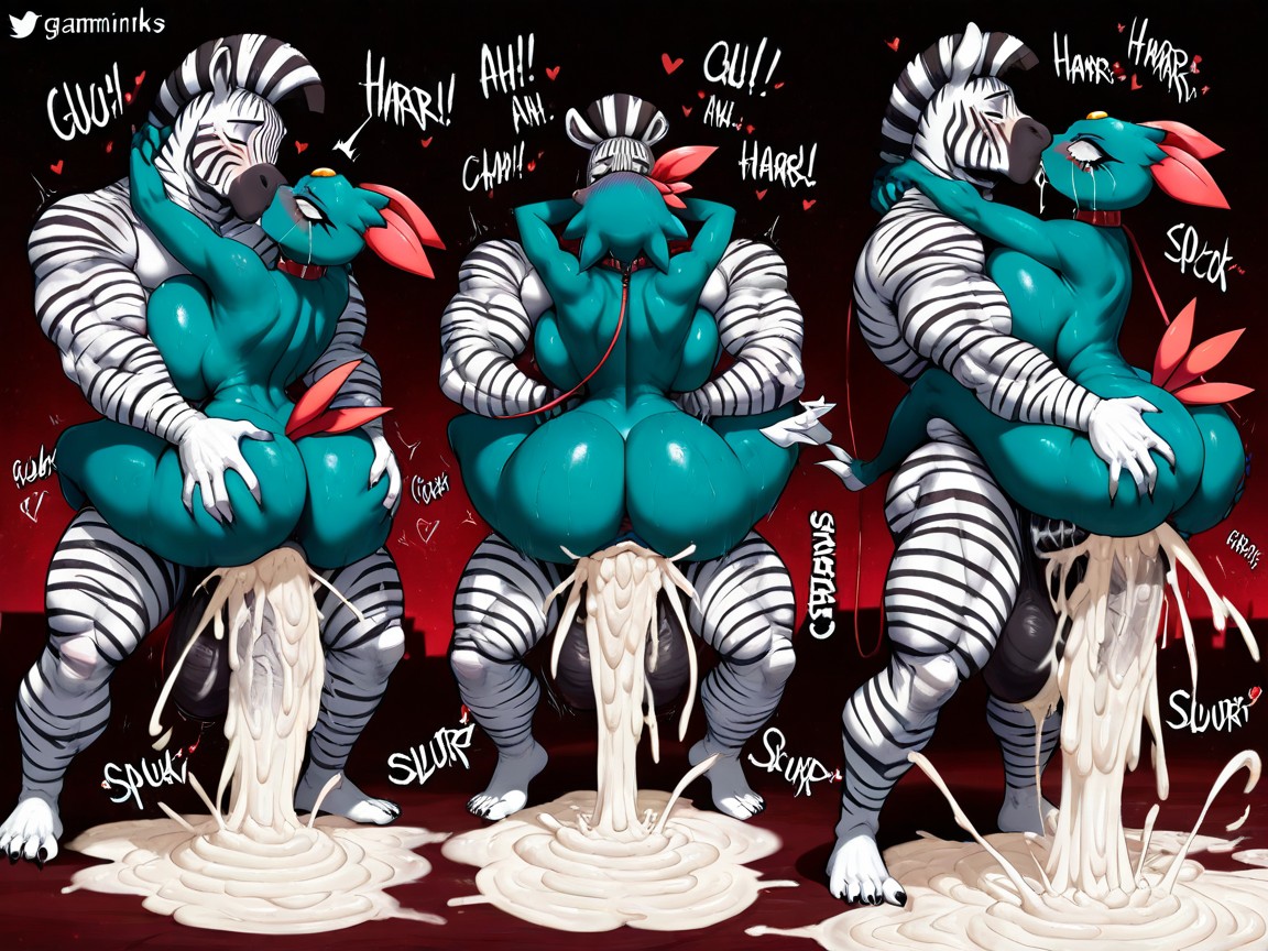 Female Sneasel, Tall Muscular Zebra, Hyper Cum 퍼리 AI 포르노