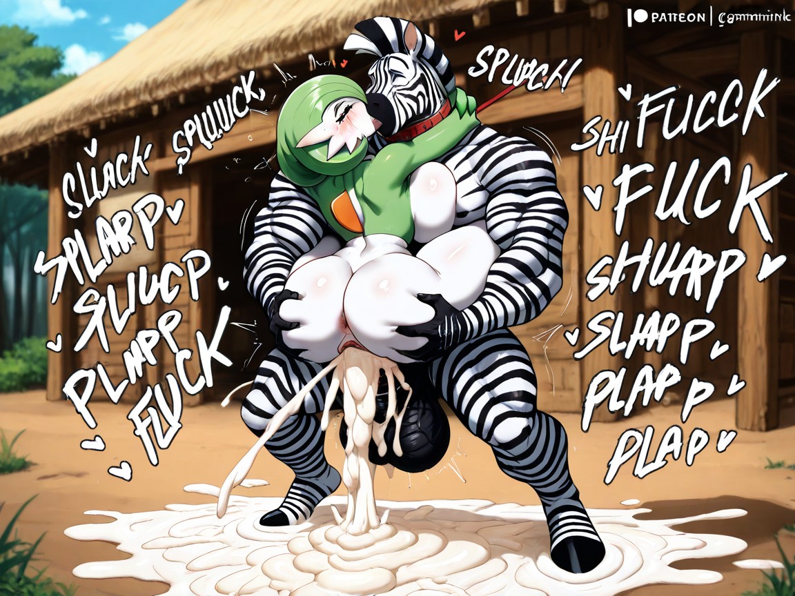 Gamminks Art Style, Cum Flooding, Zebra Furry AI Porn