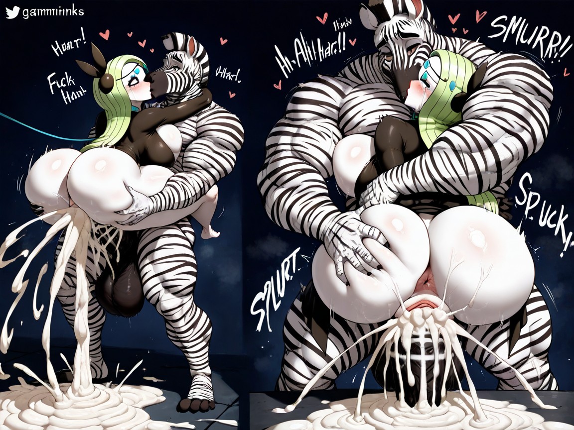 Bouncing Breasts, Gammainks Artstyle, Kiss Furry AI Porn