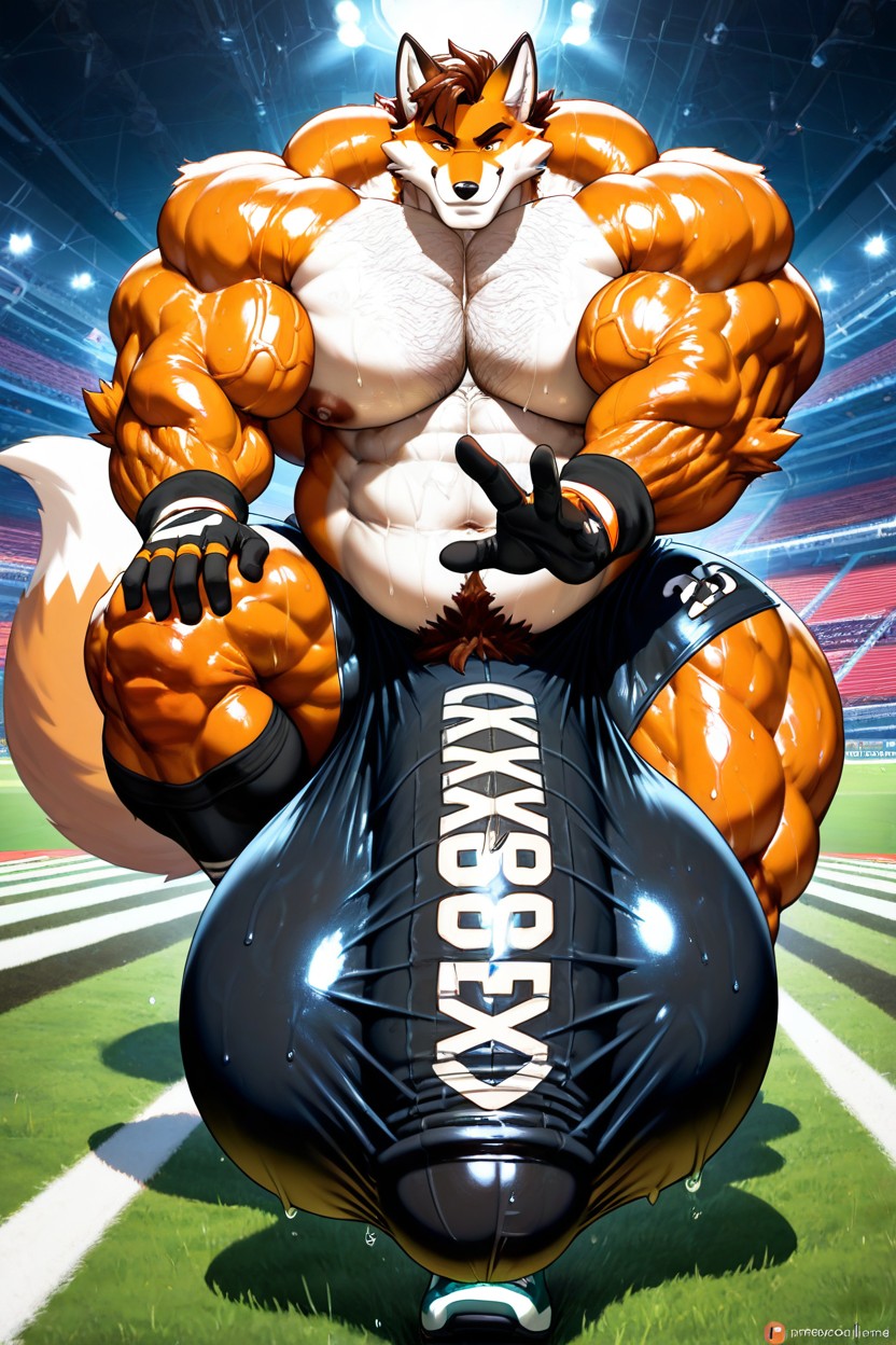 Surreal Absurd Impossible Gigantic Bulge Size, Body Hair, Hyper Gigantic Macro Bulge Furry AI Porn