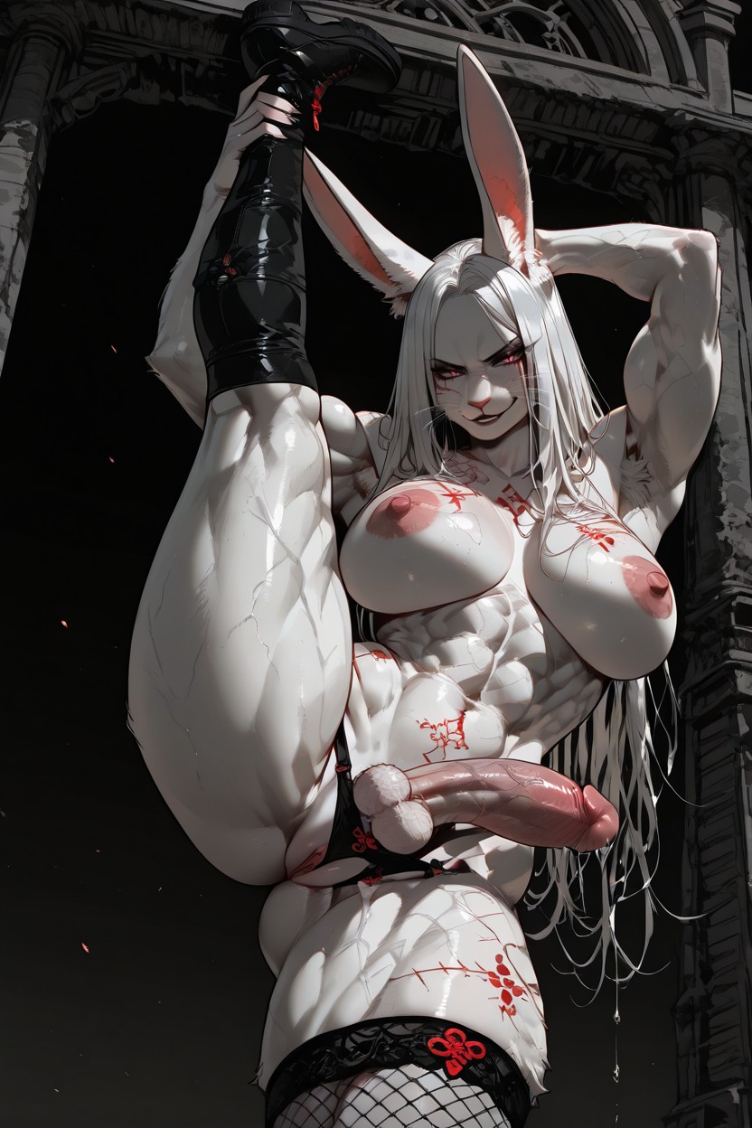 Massive Balls, Detailed Cheekbones, Sharp Focus On Face Furry AI Porn