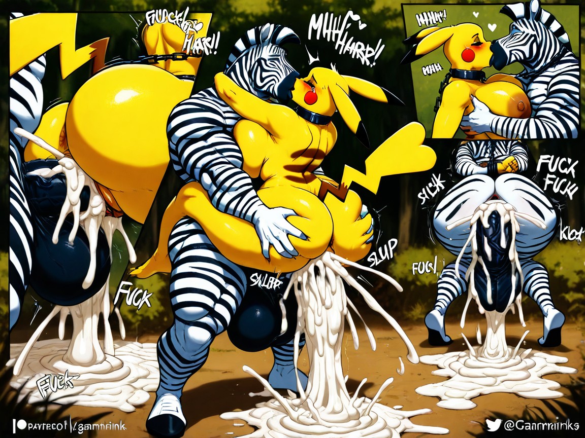 Arms Tied Behind Back, African Tribal Village Setting, Cum Flooding Furry AI Porn