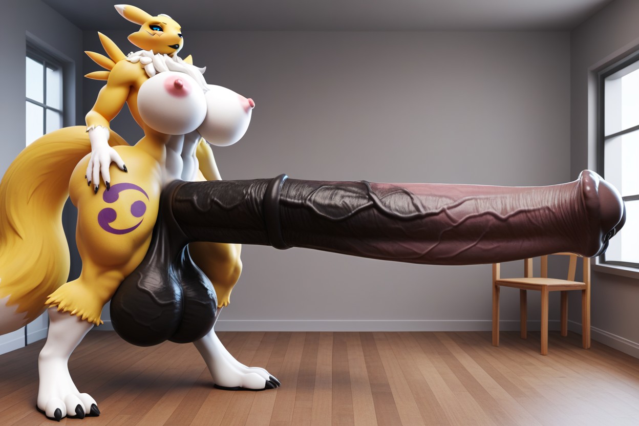 Veiny Balls, Penis Taking Over Frame, Futanari Furry AI Porn