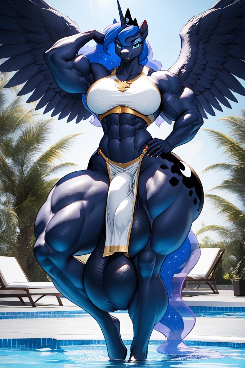 Sitting, Pool, Modelling Porno IA Furry