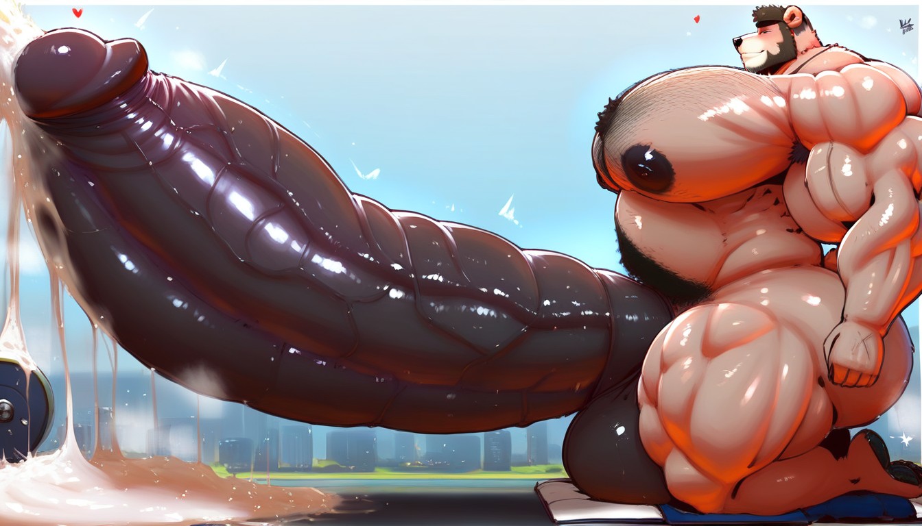 Colossal Penis, Impossibly Huge Macro Cock, Fat Stomach Furry AI Porn