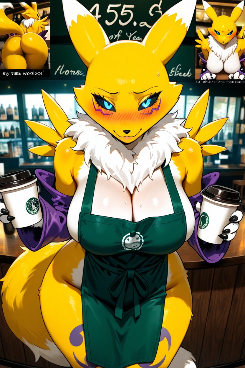 25+, At Coffee Shop, Face Focus Furry AI Porn