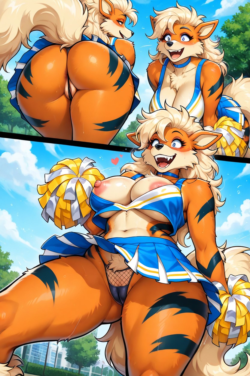 Up Skirt, Cleavage, Female Furry IA